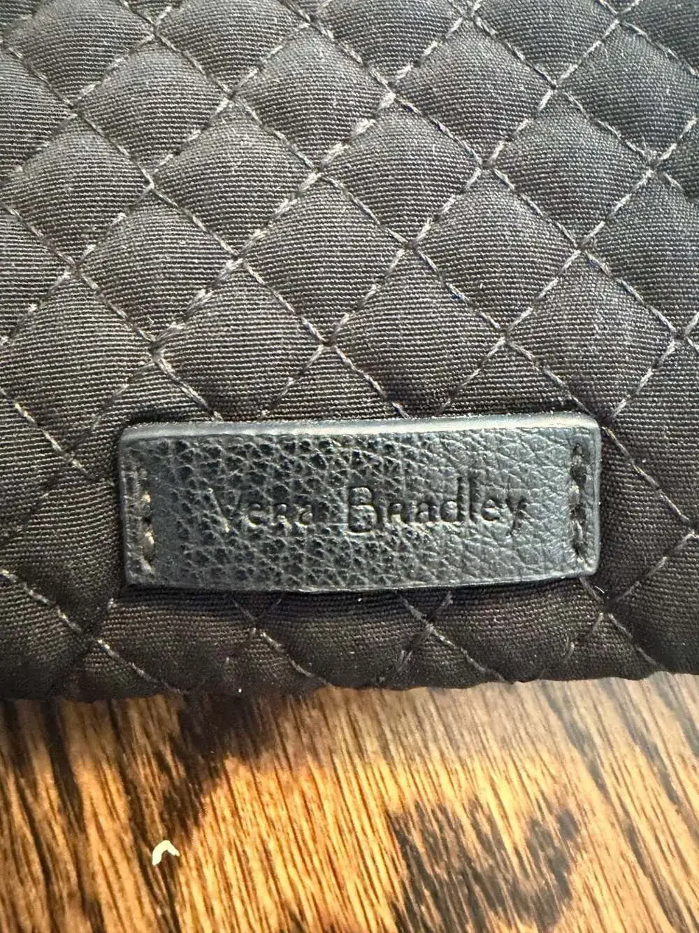 Vera Bradley Black Microfiber Quilted RFID Accordion Wristlet Wallet